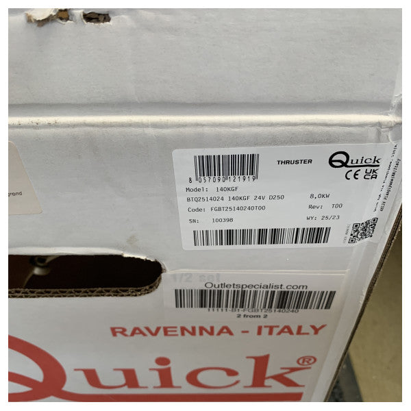 Quick 140 KGF - 250 mm 24V bowthruster dual prop - FGBT25140240