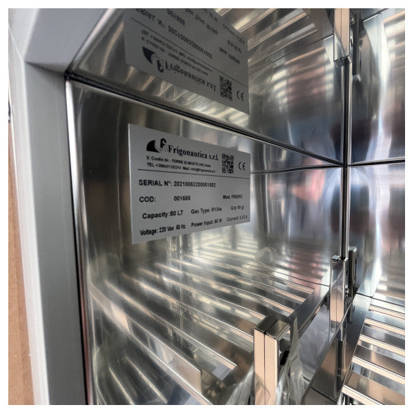 Хладилник Frigonautica FR80RC от неръждаема стомана под плота - W480 D537 H630 cm