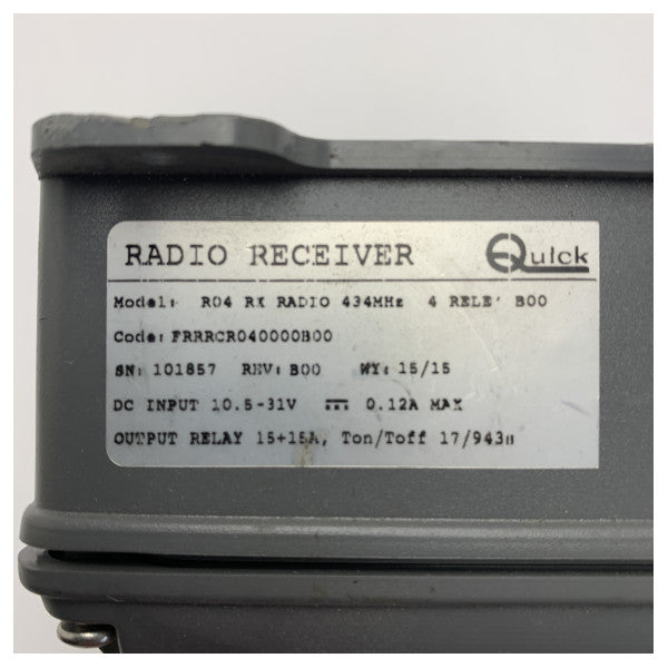 BRUGT Quick RRC R04 4-kanals fjernmodtager 12/24V