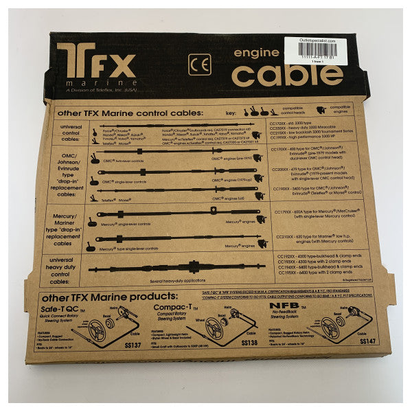 Кабель керування дросельною заслінкою Teleflex FT 17 B1 - довговічна, безперебійна робота для човнових двигунів