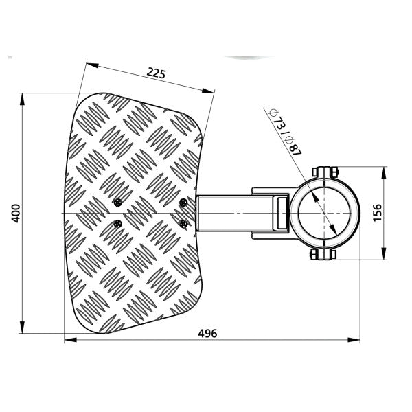 Vetus FTREST73 poggiapiedi in alluminio per supporto sedile 73 mm pieghevole