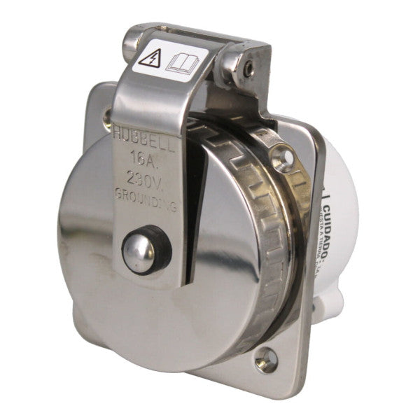Hubbell Marine Paslanmaz Çelik 316SS 16A 230V Kıyı Güç Çıkışı Dayanıklı Hava Koşullarına Dayanıklı