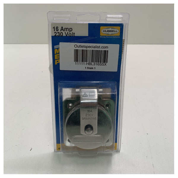 Hubbell Marine Paslanmaz Çelik 316SS 16A 230V Kıyı Güç Çıkışı Dayanıklı Hava Koşullarına Dayanıklı