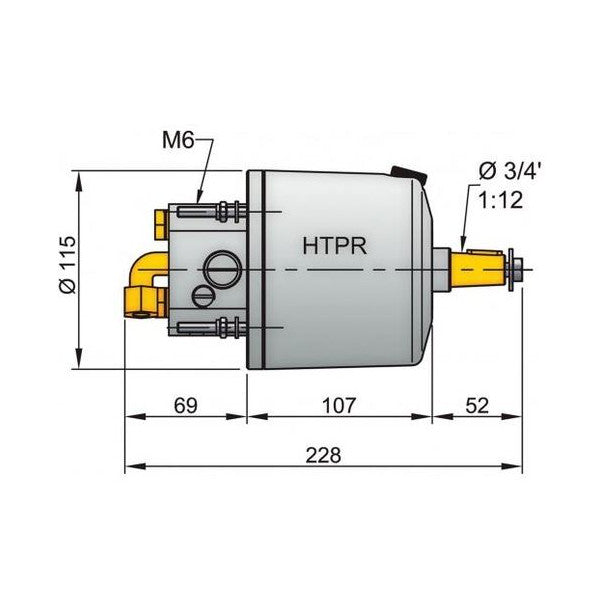Vetus HTP4210RB hydraulisk styringspumpe for 10 mm slange svart