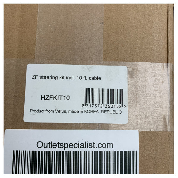 Vetus HZFKIT10 ZF manual steering kit 10 ft stainless steel