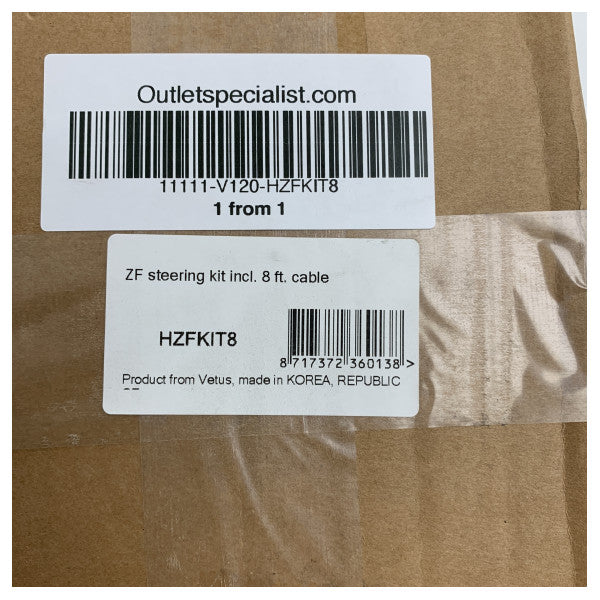 Vetus HZFKIT8 ZF manual steering kit 8 ft stainless steel