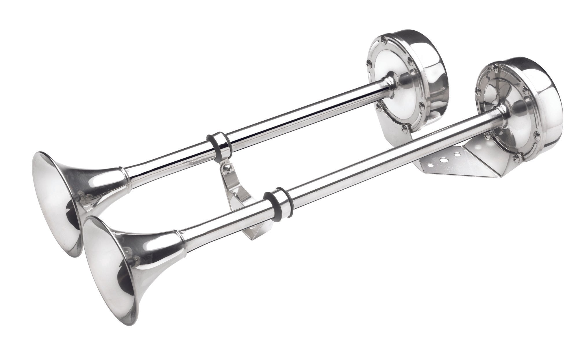 UŻYWANY klakson pneumatyczny Vetus H24D z podwójną trąbką 24 V, stal nierdzewna