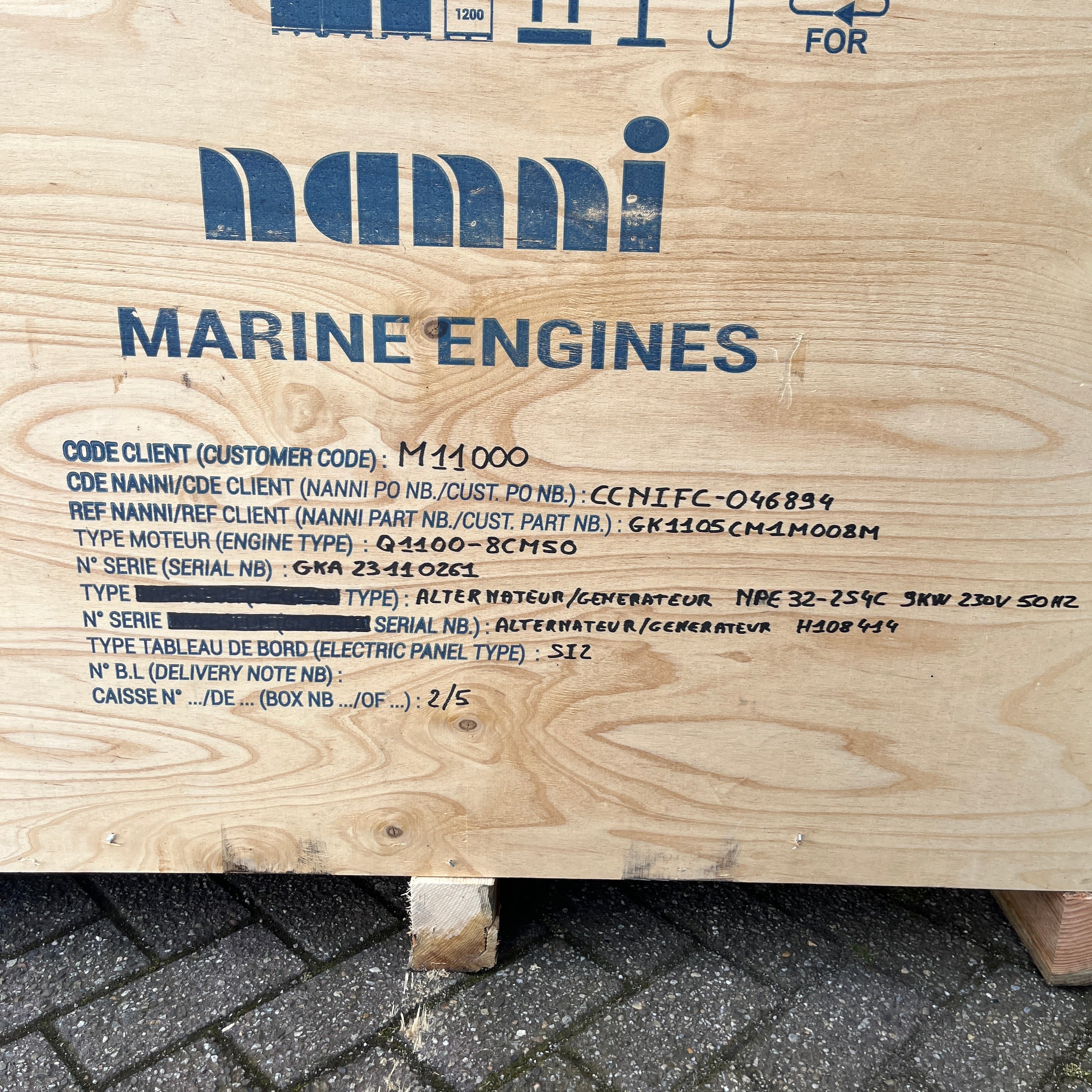 Nanni Q1100-8cm50 7,5 m 6,6 kW | 1500 U / min Marine Dieselgenerator mit Soundshield 230 V