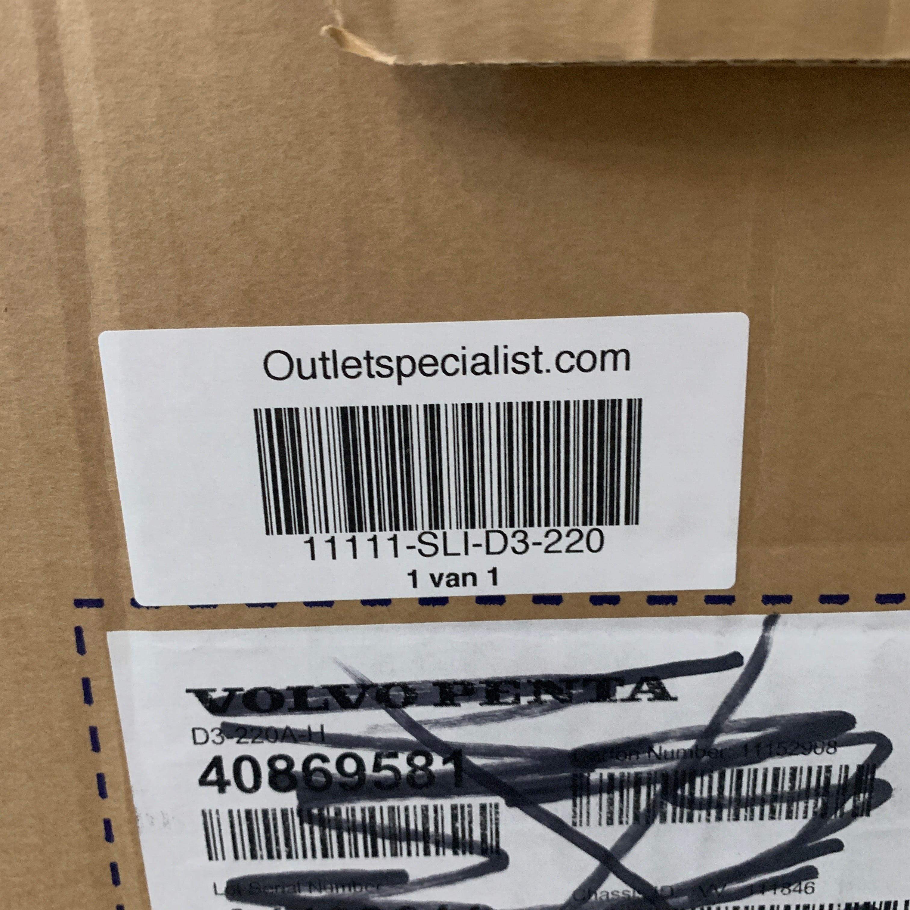 Volvo Penta D3-220 5-sylinder 220 hk Marine dieselmotor Bobtail