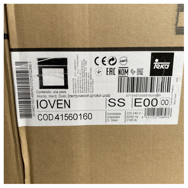 Teka iooven multifunksjonell 60 cm ovn med steambox svart