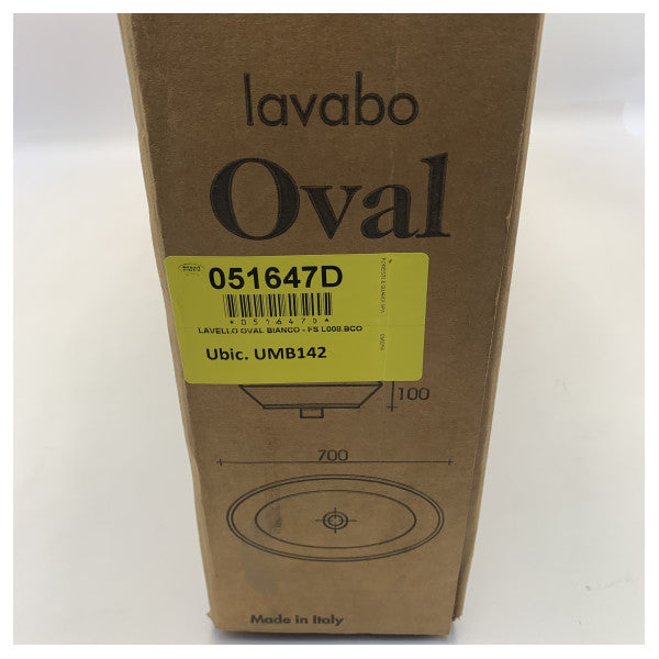 Foresti Suardi οβάλ κεραμική λεκάνη νιπτήρα λευκή - L008.BCO