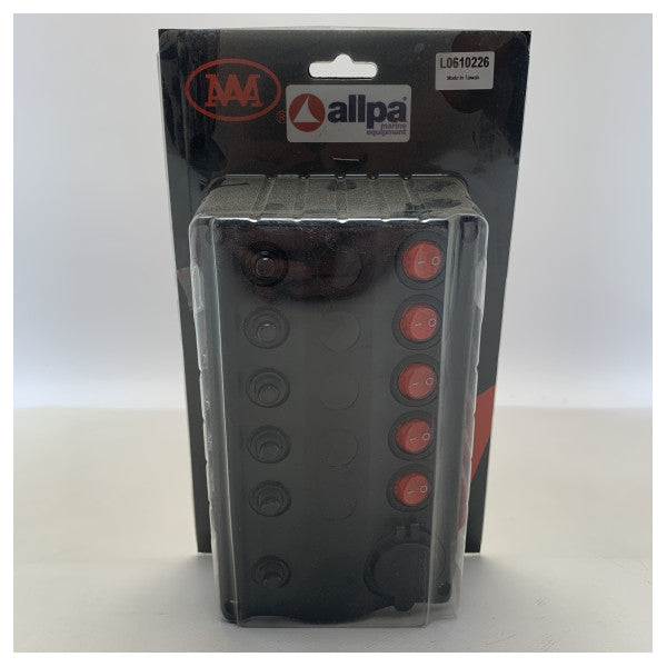 Allpa 12V 5-funktioners elektrisk strömbrytare svart - L0610226