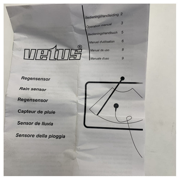 Sensore pioggia Vetus MARBO per tergicristallo 12/24V