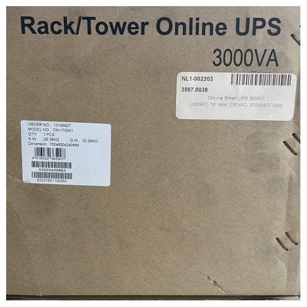 Digitus Professional Online Smart UPS 3000VA захранване за морската среда с LCD дисплей и монтаж в стелаж