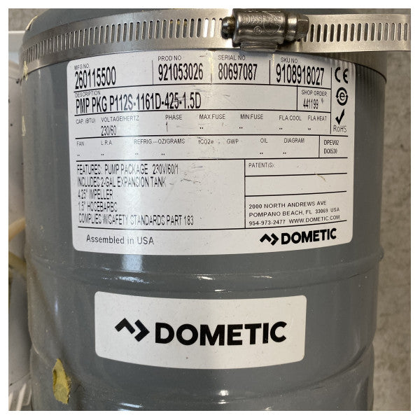Dometic P115S-1171D-425-1.5TCV kaynaklı klima pompası