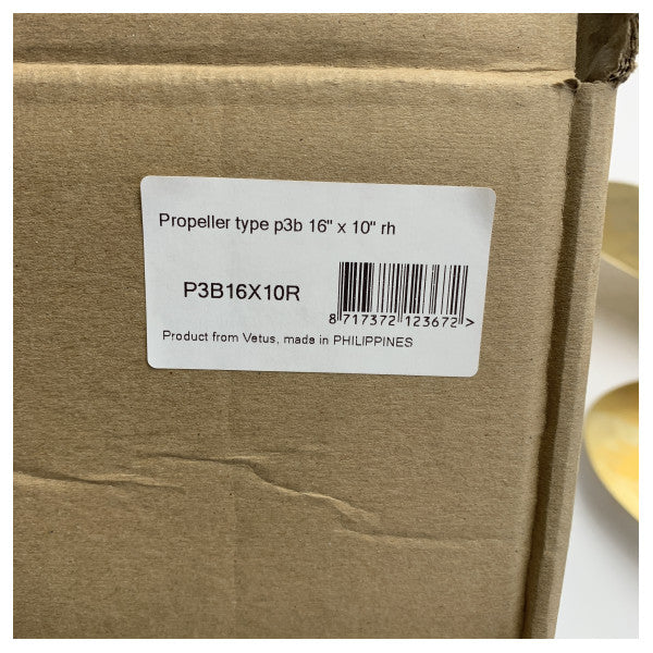Vetus P3B16X10R 3-blad 16 x 10 tommers høyrehendt 30 mm propell