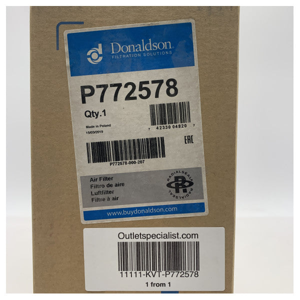 Filtr powietrza silnika Donaldson P772578