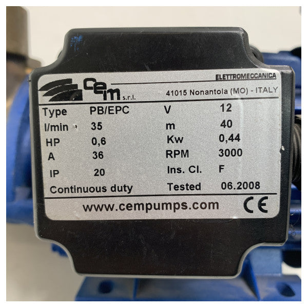 CEM pronssinen makean veden vesipumppu 12V | 35L/min - PB/EPC-12V