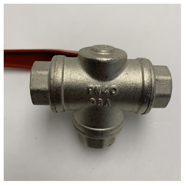 Vetus 3-way ball valve 1/2 inch nickel brass. plated - PN40-08A - KRA1/2L