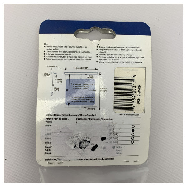 Dometic OceanAir portshade ρολό λευκό 380 x 280 mm - PSH-2-W-RP