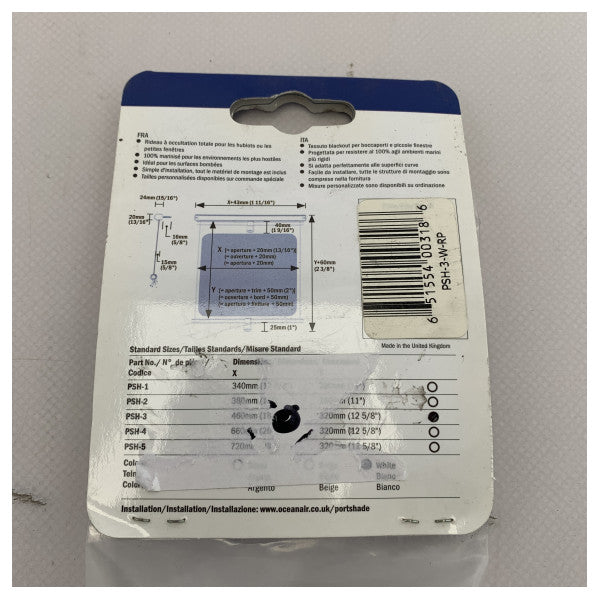 Dometic OceanAir Portshade ρολό λευκό 460 x 320 mm - PSH-3-W-RP