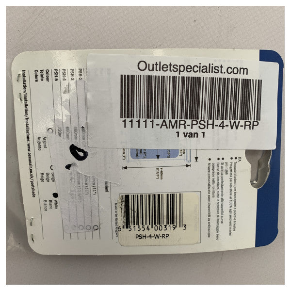 Dometic OceanAir portshade ρολό λευκό 660 x 320 mm - PSH-4-W-RP