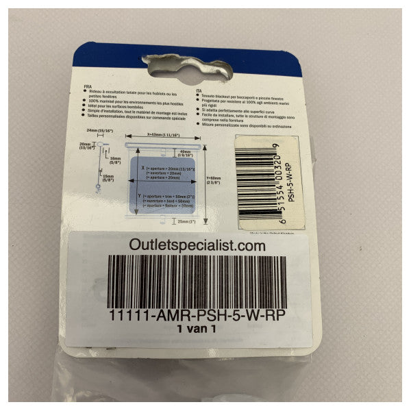 Dometic OceanAir portshade ρολό λευκό 720 x 320 mm - PSH-5-W-RP