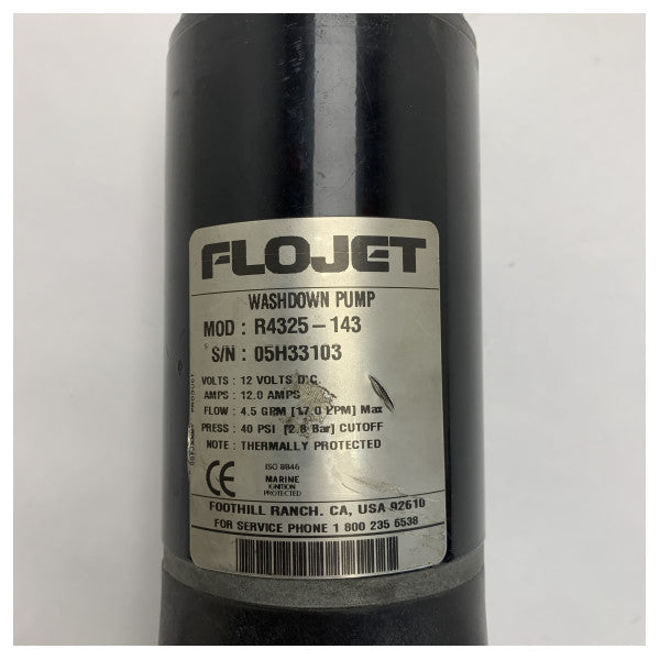 Flojet R4325-143 membranpump 17L/min 2,8 bar 12V