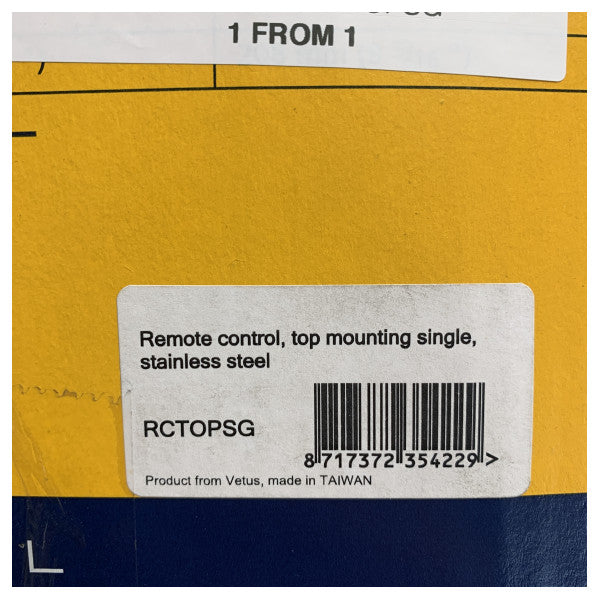 Vetus RCTOPSG mechanical engine control single lever stainless steel