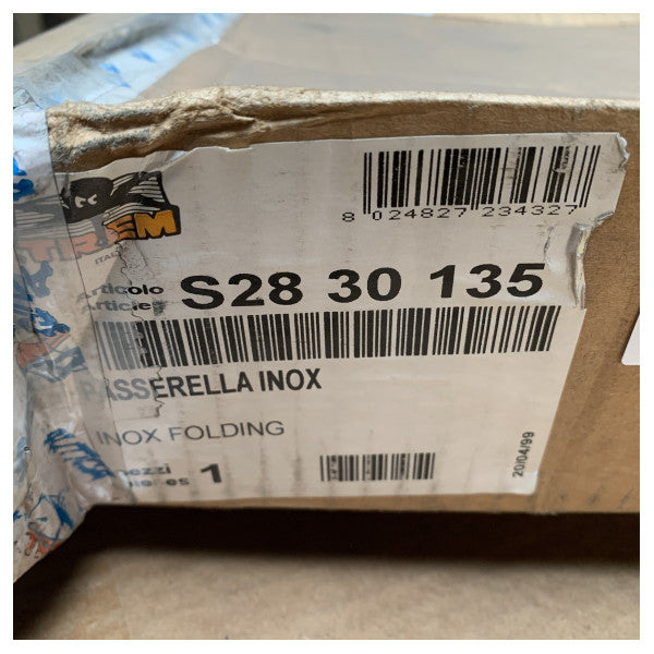 Trem fast gangbro i rustfrit stål - S28 30 135