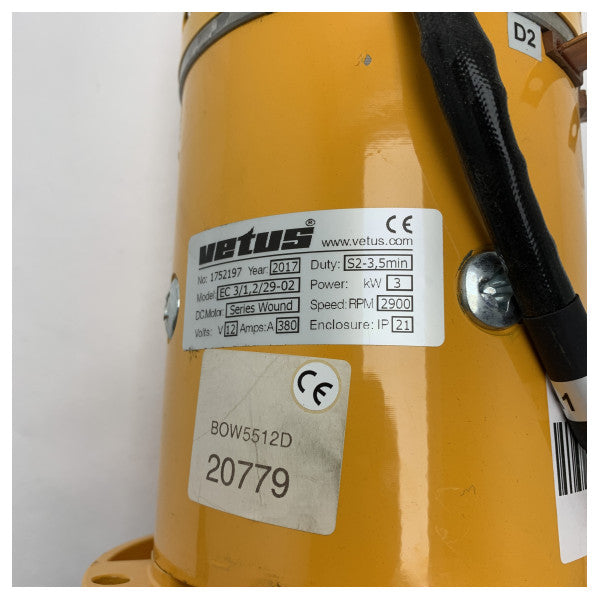 Vetus SET0021 thruster electric motor for BOW3512 12V