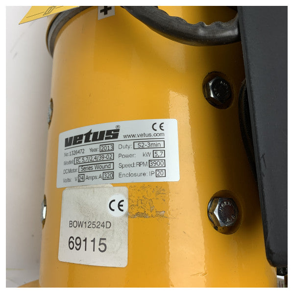 Vetus SET0160 BOW125 125 KG propulsor electro-motor com relé 24V