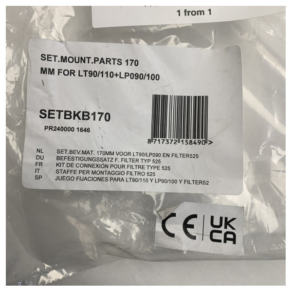 Vetus SETBKB170 asennussarja pakokaasun äänenvaimentimille 170 mm