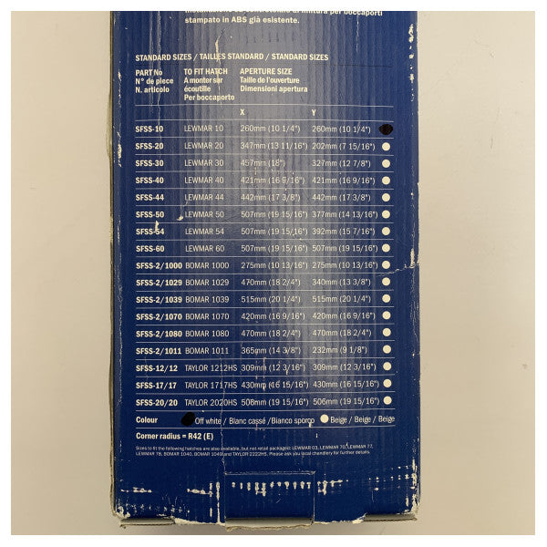Dometic OceanAir skyscreen roller blind and flyscreen size 10 Lewmar - SFSS-10-W-RP