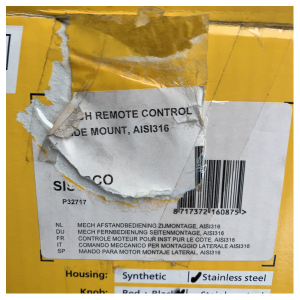 Vetus SICO-SS moottorin kaasukahva ruostumatonta terästä