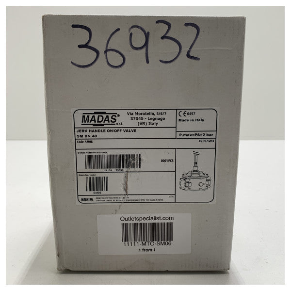 Madas ryckhandtag på/av-ventil SM06