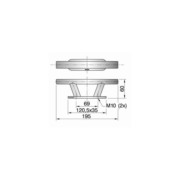 Vetus TAURUS02 taquet en acier inoxydable 195 mm