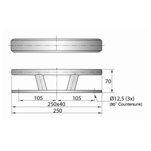 Vetus TAURUS07 cleat tal-ħadid inox 250 mm
