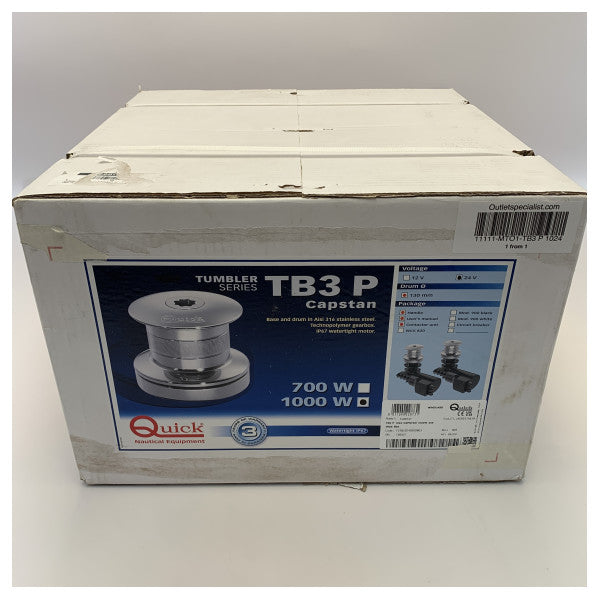Quick TB3 Stainless Steel Electric Capstan 1000W 24V - 130 mm - TB3 P 1024