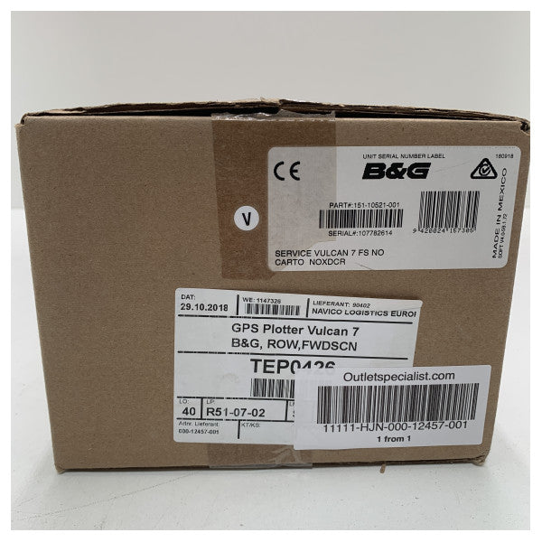 B&G Vulcan 7 GPS Touchscreen Multifunctional Chartplotter-000-12457-001