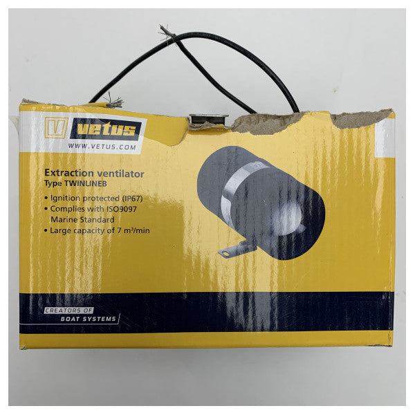 Вентилатор за извличане Vetus TWINLINE in-line 102MM 12V