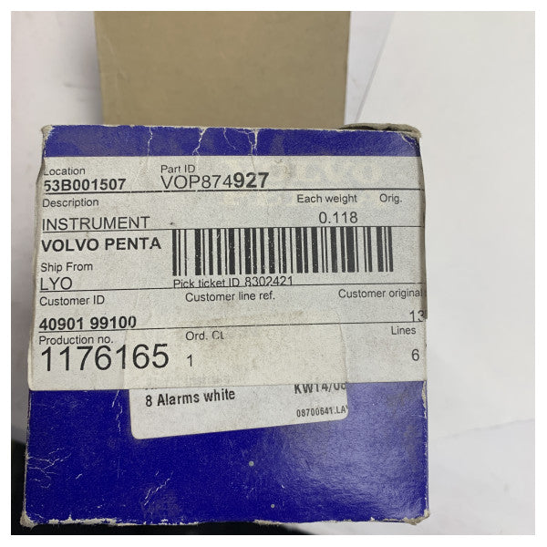 Volvo Penta 874927 7-funzjoni allarm panel gauge