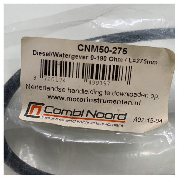 Combinol Diesel | Watergever - Motstand 0 - 190 Ohm - Lengde 275mm nivå sensor