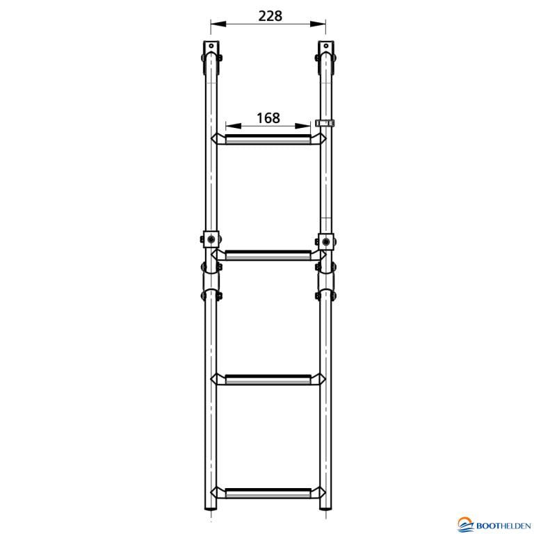 Vetus SLF4A składana drabinka kąpielowa 4 stopnie stal nierdzewna