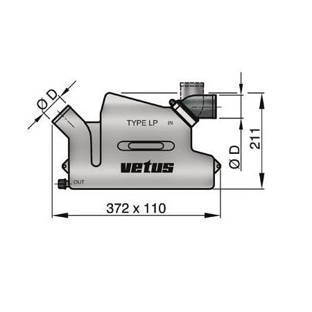 Vetus exhaust waterlock | silencieux 50 mm - WLOCK50R