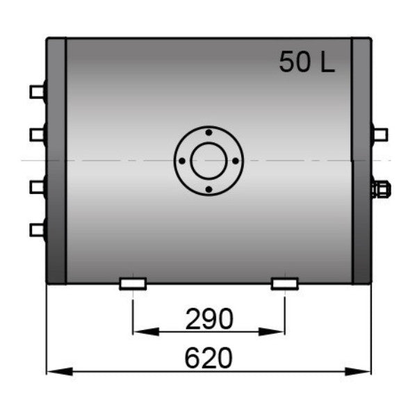 Vetus WHT050 twin coil boiler 50 liter stainless steel 230V