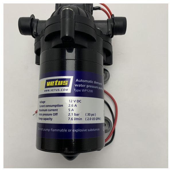 Vetus WP1208 Frischwasserpumpe 7,6L/min 12V