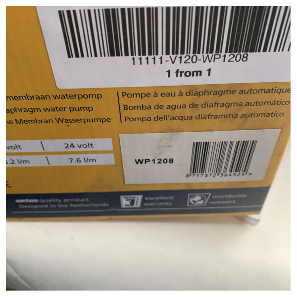 Vetus WP1208 Frischwasserpumpe 7,6L/min 12V