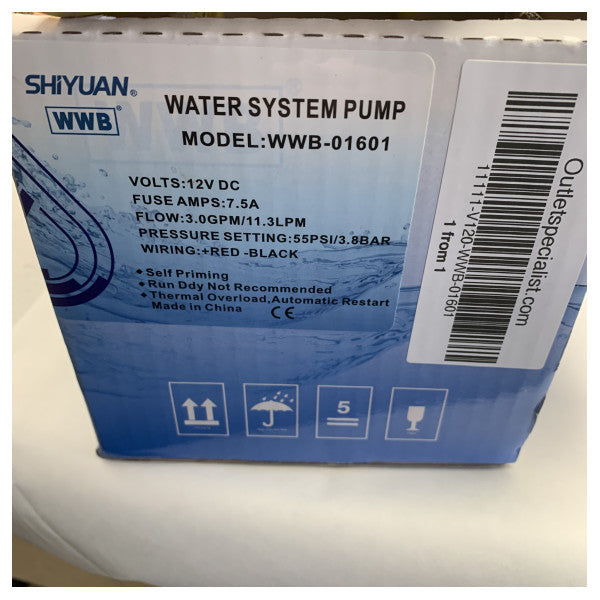 Насос для води Shiyuan WWB-01601 12В | 11,3 л/хв