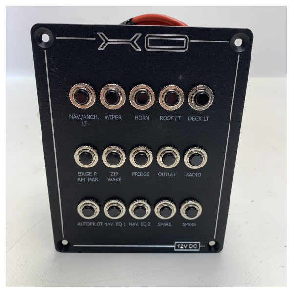XO Boats 15-function marine fuse panel 12V - X0001635
